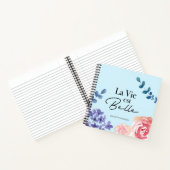 La vie est belle floral waterverf blue notitieboek (Binnen)