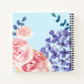 La vie est belle floral waterverf blue notitieboek (Achterkant)
