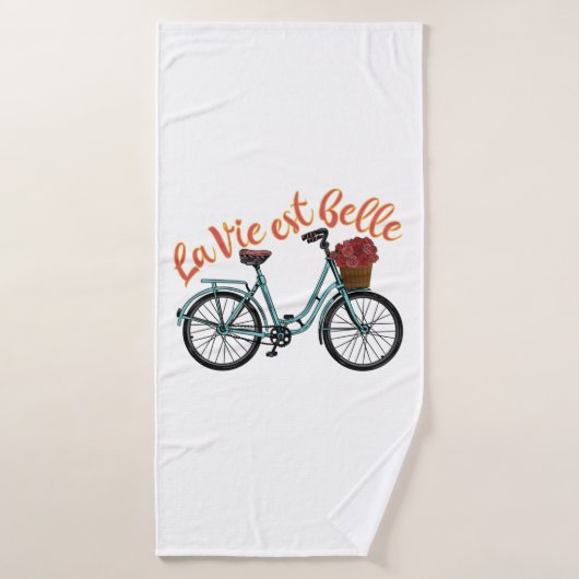 La Vie Est Belle French Bicycle Badhanddoek (Badhanddoek)
