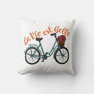 La Vie Est Belle French Bicycle Kussen