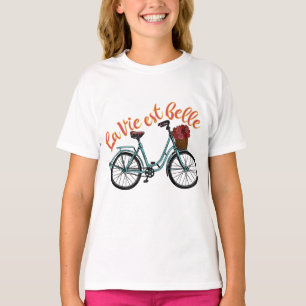 La Vie Est Belle French Bicycle T-shirt