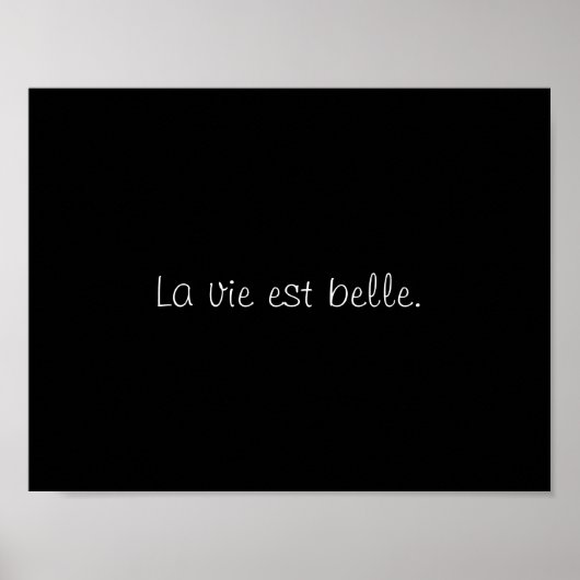 La vie est belle. (Het leven is mooi.) Poster (Voorkant)