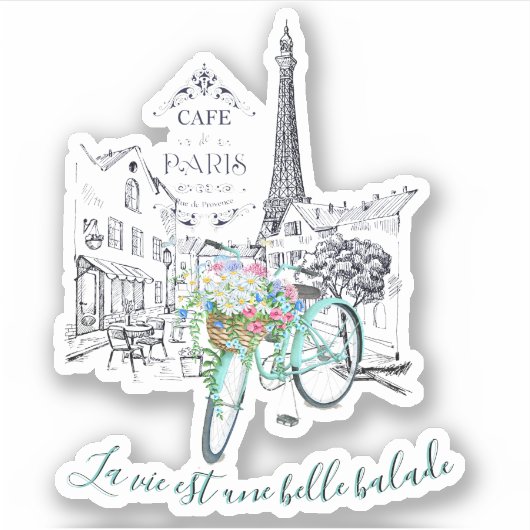 La vie est une belle balade sticker (Voorkant)