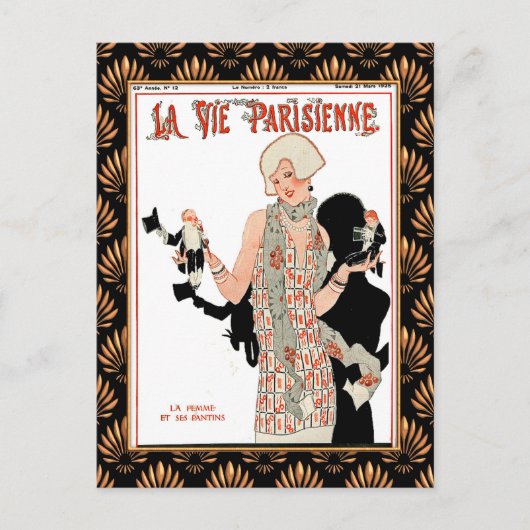 La Vie Parisienne 1920s magazine cover Briefkaart (Voorkant)