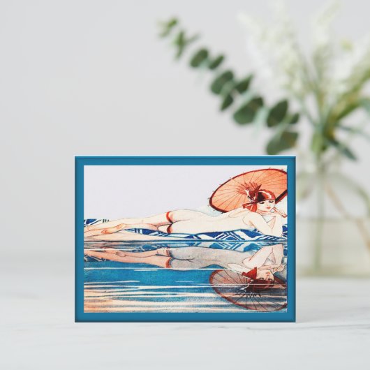 La Vie Parisienne - Bathers Reflection Briefkaart (Staand voorkant)