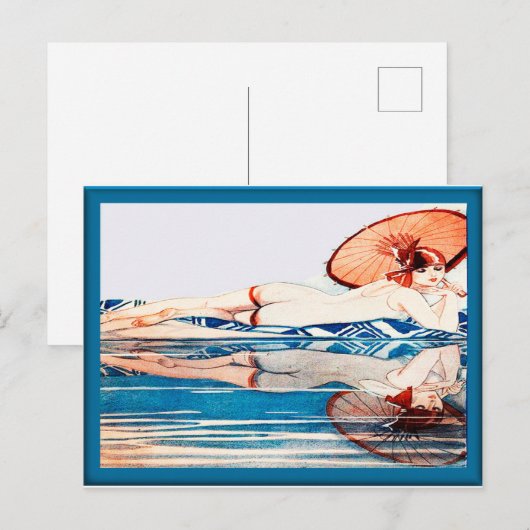 La Vie Parisienne - Bathers Reflection Briefkaart (Voorkant / Achterkant)