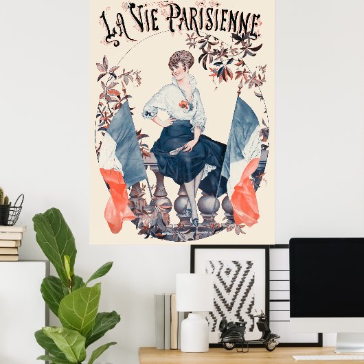 La Vie Parisienne - Drapeaux Poster (Thuiskantoor)