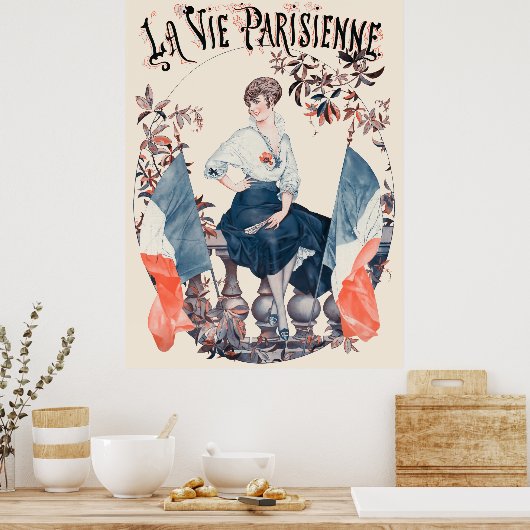 La Vie Parisienne - Drapeaux Poster (Keuken)