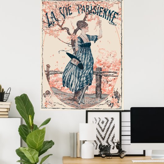 La Vie Parisienne - Fleurs de pêcher Poster (Thuiskantoor)