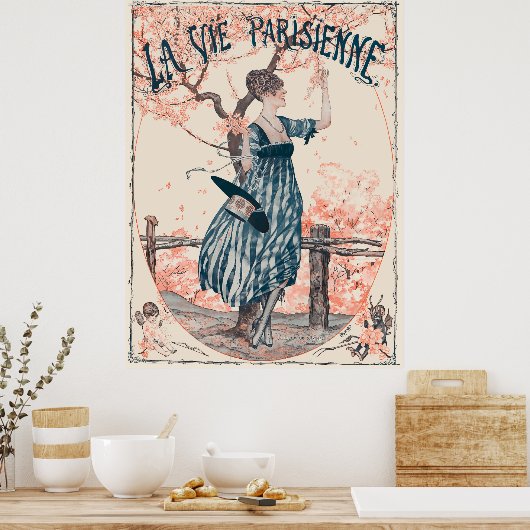 La Vie Parisienne - Fleurs de pêcher Poster (Keuken)