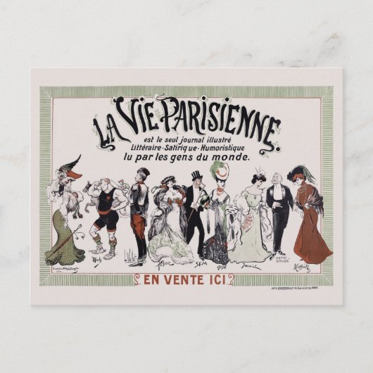 La Vie Parisienne France Vintage Poster 1905 Briefkaart (Voorkant)