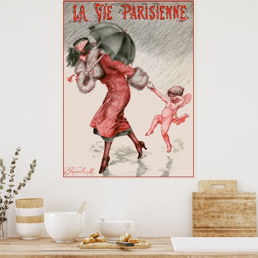La Vie Parisienne - L'Amour mouillé Poster (Keuken)