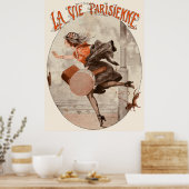 La Vie Parisienne - Partir, c'est... koerier un pe Poster (Keuken)