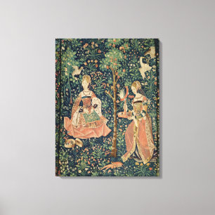 La Vie Seigneuriale borduurwerk, c.1500 Canvas Afdruk