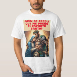 La Virgen María y el Guerrero: Un Encuentro Humorí T-shirt