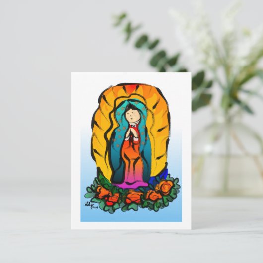 La Virgin de Guadalupe Briefkaart (Staand voorkant)