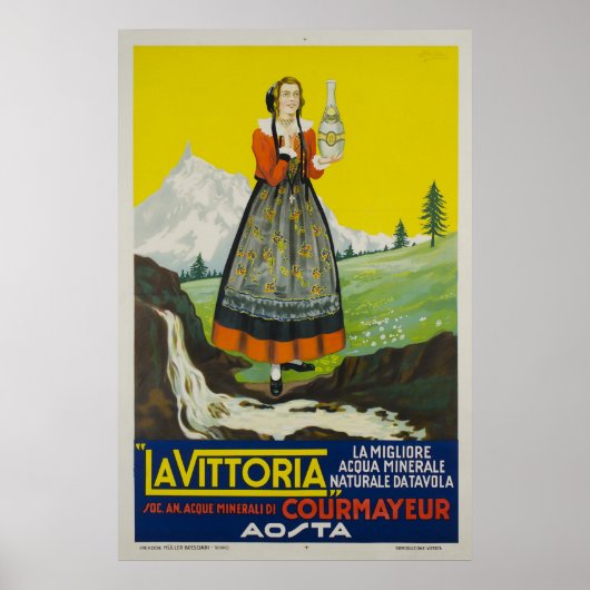La Vittoria, Courmayeur, Acque minerali Poster (Voorkant)
