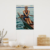 LA VOGUEUSE (De Roeier) - Originele Art Deco kunst Poster (Keuken)