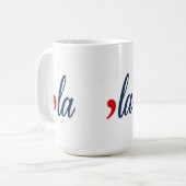 LA voor Kamala Harris. Wit, rood, blauw Koffiemok (Voorkant links)