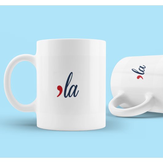 LA voor Kamala Harris. Witte, rode, blauwe kleuren Koffiemok