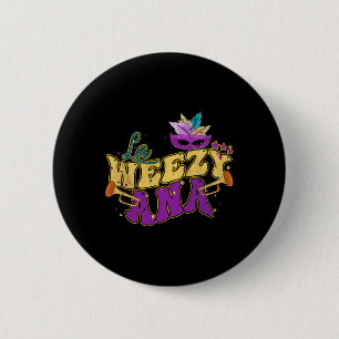 La Weezy Ana Groovy Mardi Gras Louisiana Mannen Vr Ronde Button 5,7 Cm