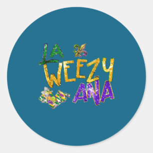 La Weezy Ana Mardi Gras-kralen New Orleans-carnava Ronde Sticker