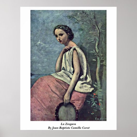 La Zingara By Jean-Baptiste Camille Corot Poster (Voorkant)