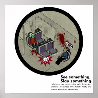 LA Zombie Metro Subway Satire Poster