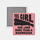 Laad meer dan een vaatwasser Grappige koelkastmagn Magneet (Voorkant / Achterkant)