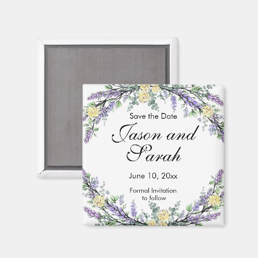 Laadbare eucalyptusgele roos magnet (Voorkant / Achterkant)