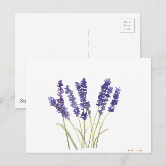 Laadbloemen lavendel briefkaart (Voorkant / Achterkant)