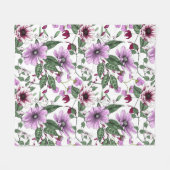 Laadbloemen met groen bladeren fleece deken (Voorkant (Horizontaal))