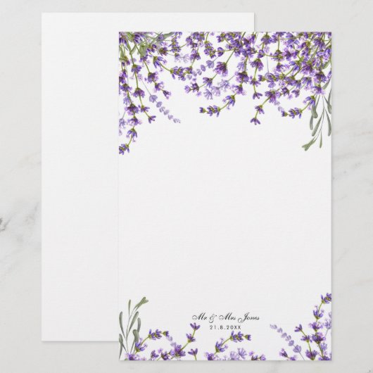 Laadbloemengreenery bruiloft briefpapier (Voorkant / Achterkant)