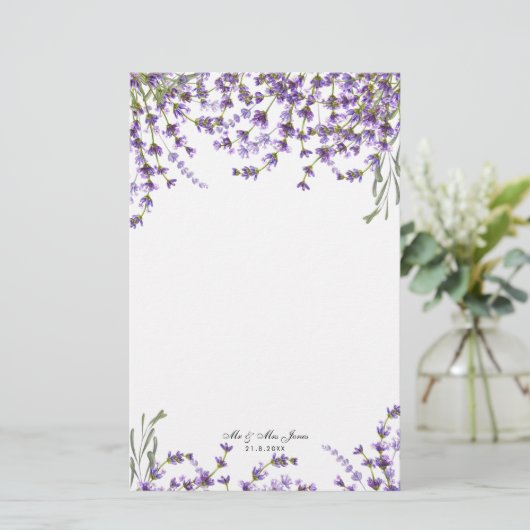 Laadbloemengreenery bruiloft briefpapier (Staand voorkant)