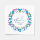 Laadbord en blauw kerstfeest servetten (Voorkant)