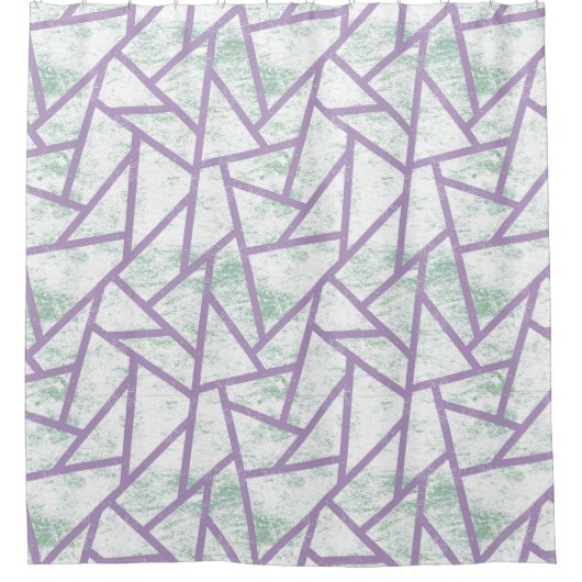 Laadbord en bleek groen mozaïekpatroon douchegordijn (Voorkant)