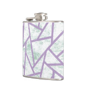 Laadbord en bleek groen mozaïekpatroon heupfles (Links)