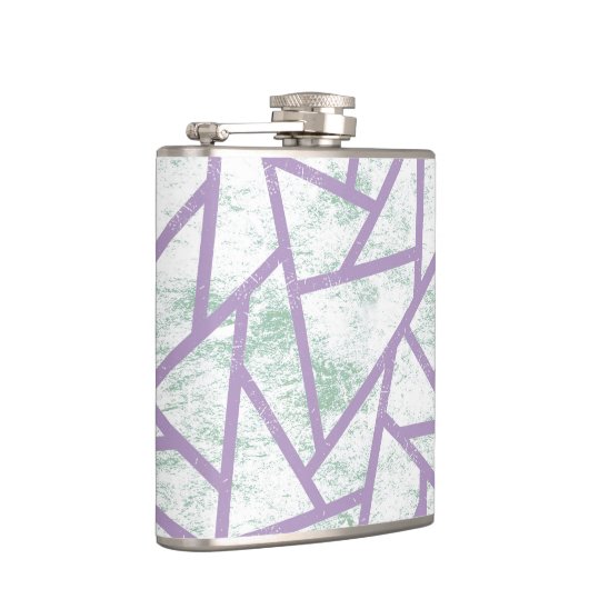 Laadbord en bleek groen mozaïekpatroon heupfles (Rechts)