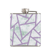 Laadbord en bleek groen mozaïekpatroon heupfles (Achterkant)