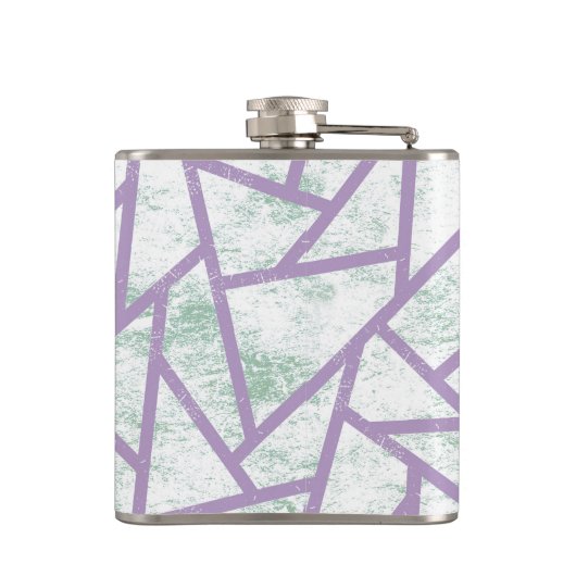 Laadbord en bleek groen mozaïekpatroon heupfles (Achterkant)