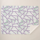 Laadbord en bleek groen mozaïekpatroon sherpa deken (Voorkant (horizontaal))