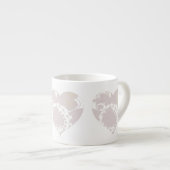 Laadbord en witte Floral Harten Espresso Kop (Voorkant rechts)