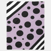 Laadbord en zwarte pooldots en stripes fleece deken (Voorkant)