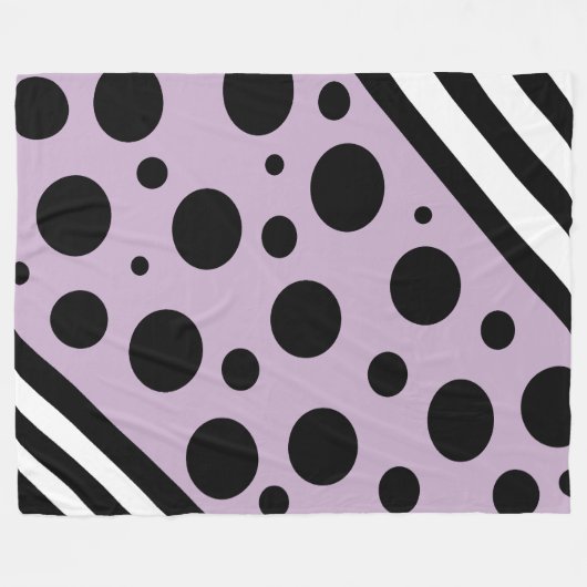 Laadbord en zwarte pooldots en stripes fleece deken (Voorkant (Horizontaal))