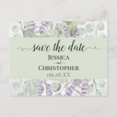 Laadbord & Eucalyptus Green Wedding Save the Date Aankondigingskaart (Voorkant)
