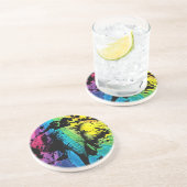 Laadbulle olifant op regenboog zandsteen onderzetter (Zijkant)