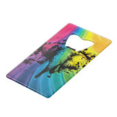Laadbullephant op Swirly Rainbow Creditkaart Flessenopener (Voorkant Gekanteld)