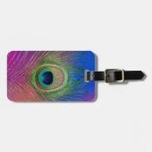 Laadveer van een pauw bagagelabel (Voorkant horizontaal)