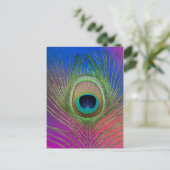 Laadveer van een pauw briefkaart (Staand voorkant)