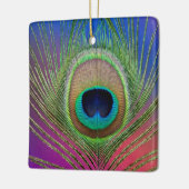 Laadveer van een pauw keramisch ornament (Links)
